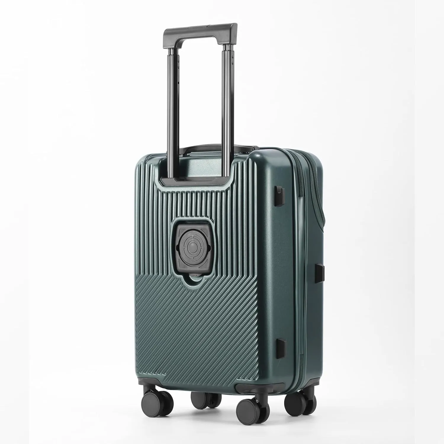 20 inch Checked Luggage PC ABS Suitcase Luggage with Spinner Wheels Adjustable Multi-function Large Capacity with Telescopic Handle (green, 20 inch)