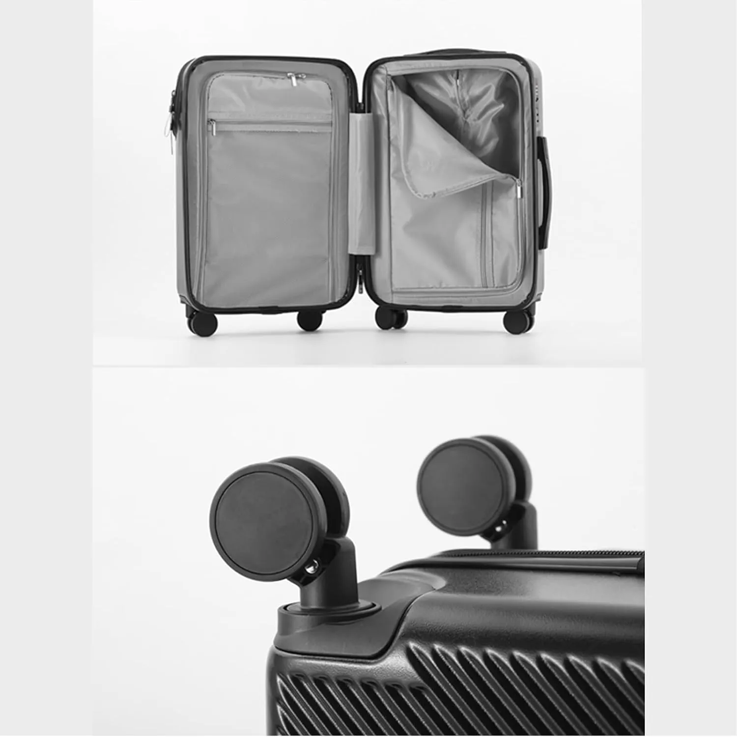 20 inch Checked Luggage PC ABS Suitcase Luggage with Spinner Wheels Adjustable Multi-function Large Capacity with Telescopic Handle (green, 20 inch)