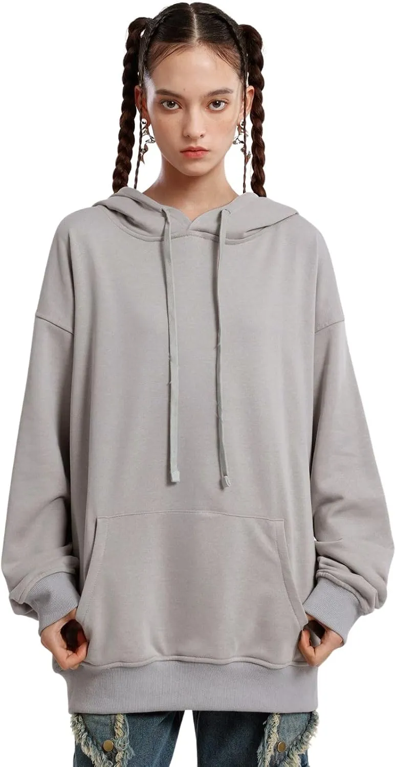 Aelfric Eden Embroidery Hoodies Oversized Y2k Hooded Sweatshirts Unisex Solid Color Hoodie Streetwear Pullover Tops
