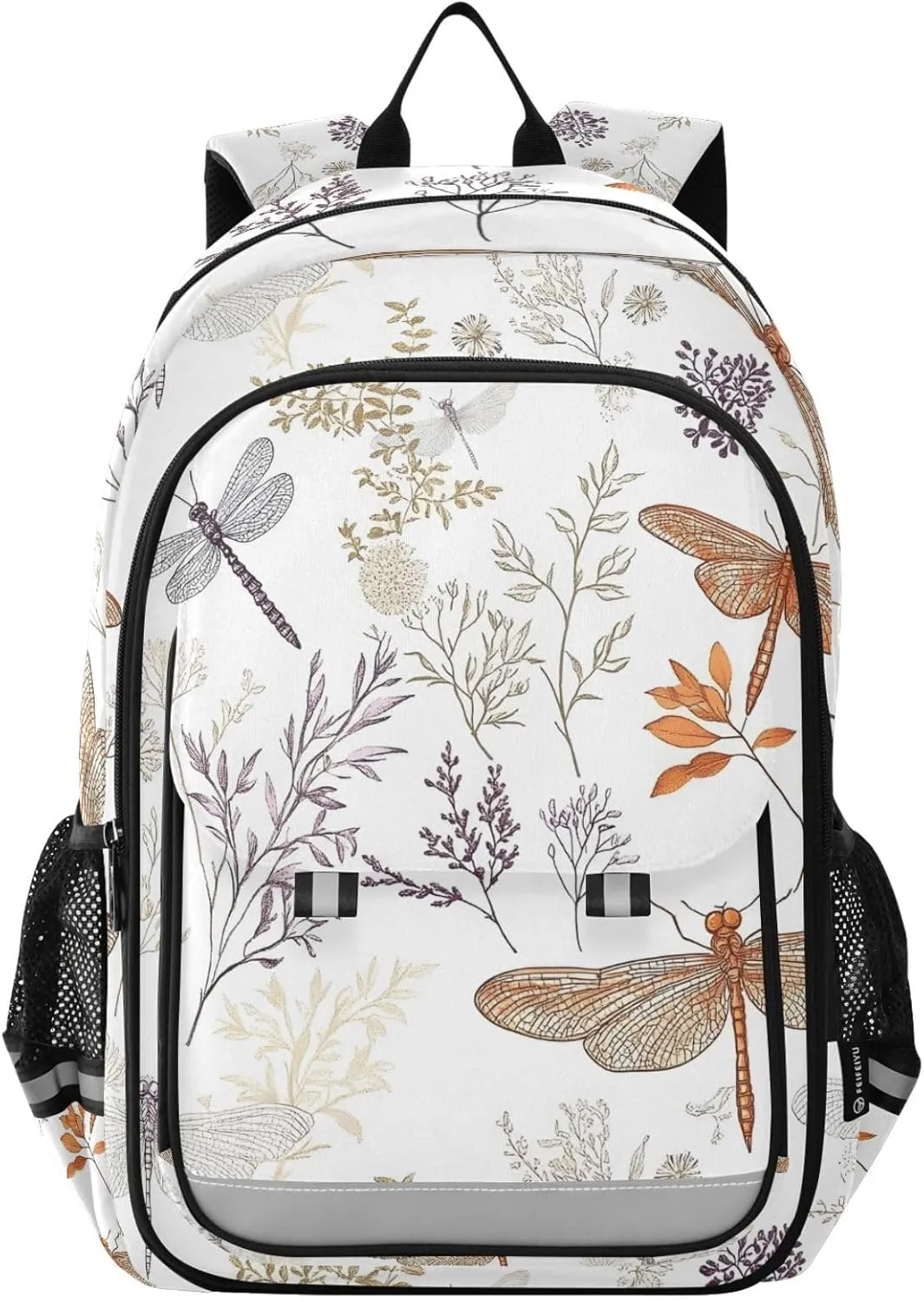 ALAZA Dragonfly Flower Leaves Laptop Backpack Purse for Women Men School Bag 17 Inch Bookbag Student Boys Girls Travel Casual Daypack