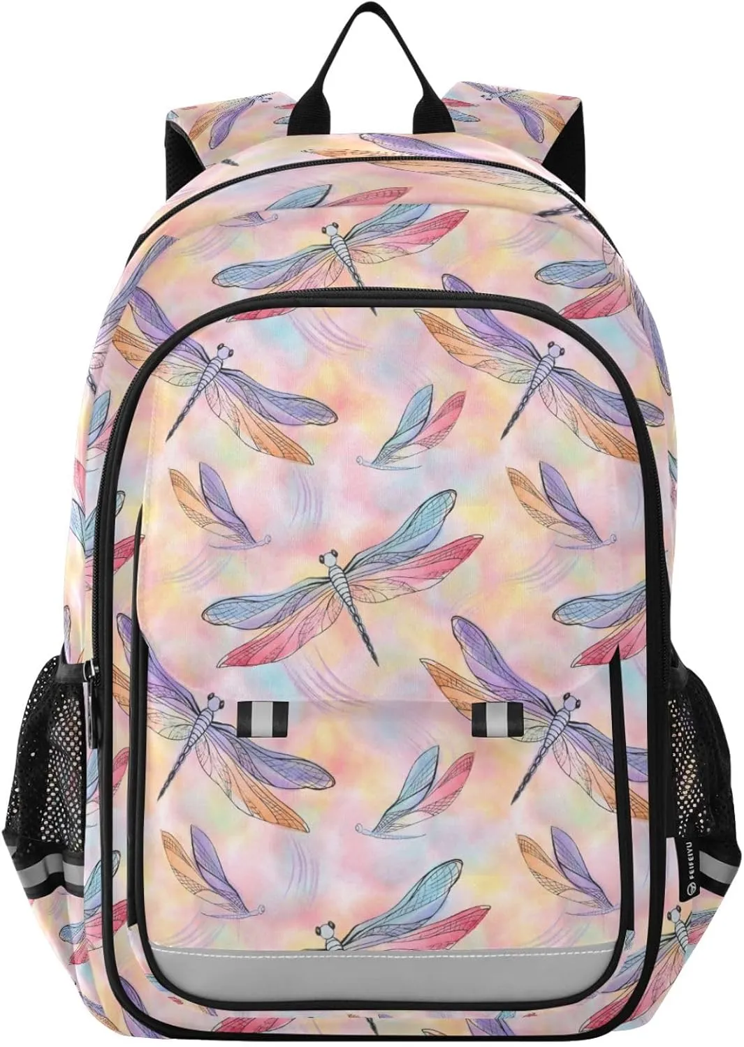 ALAZA Dragonfly Pink Laptop Backpack Purse for Women Men School Bag 17 Inch Bookbag Student Boys Girls Travel Casual Daypack