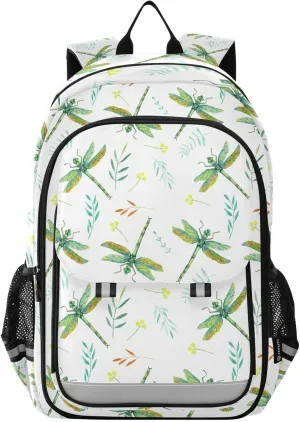 ALAZA Green Dragonfly Laptop Backpack Purse for Women Men School Bag 17 Inch Bookbag Student Boys Girls Travel Casual Daypack