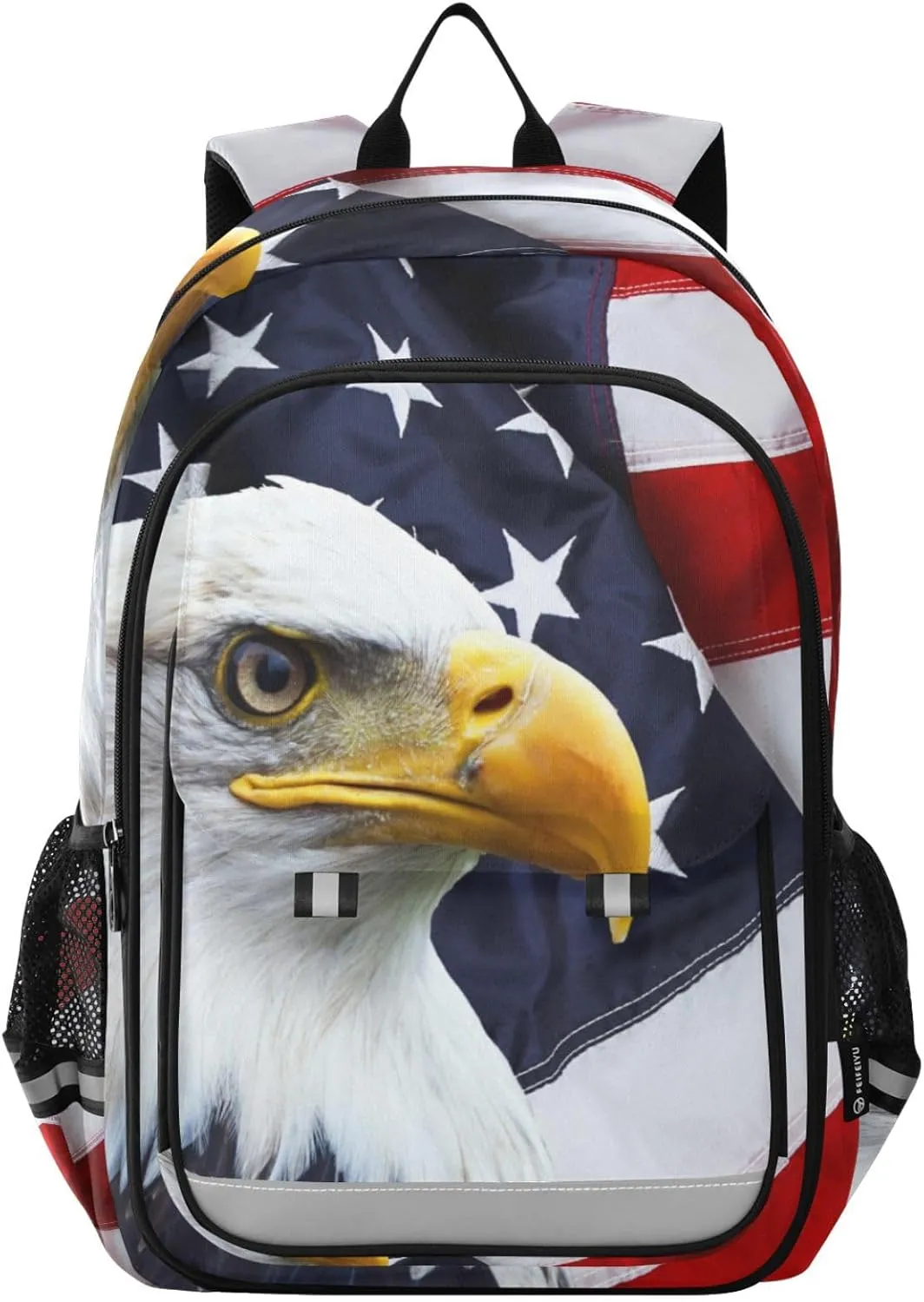 ALAZA North American Bald Eagle Flag Laptop Backpack Purse for Women BookBags 17 inch School Bags Men Boys Girls Travel Casual Daypack