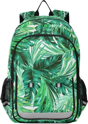 ALAZA Palm Leaf Tropical Plant Green Leaf Laptop Backpack Purse for Women Men School Bag 17 Inch Bookbag Student Boys Girls Travel Casual Daypack