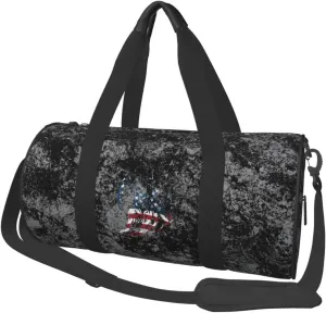 America Patriotic Grim Reaper Convertible Garment Bag with Shoulder Strap, Carry on Garment Duffel Bag for Men Women - Rolling Foldable for Travel Luggage Bags (Black)