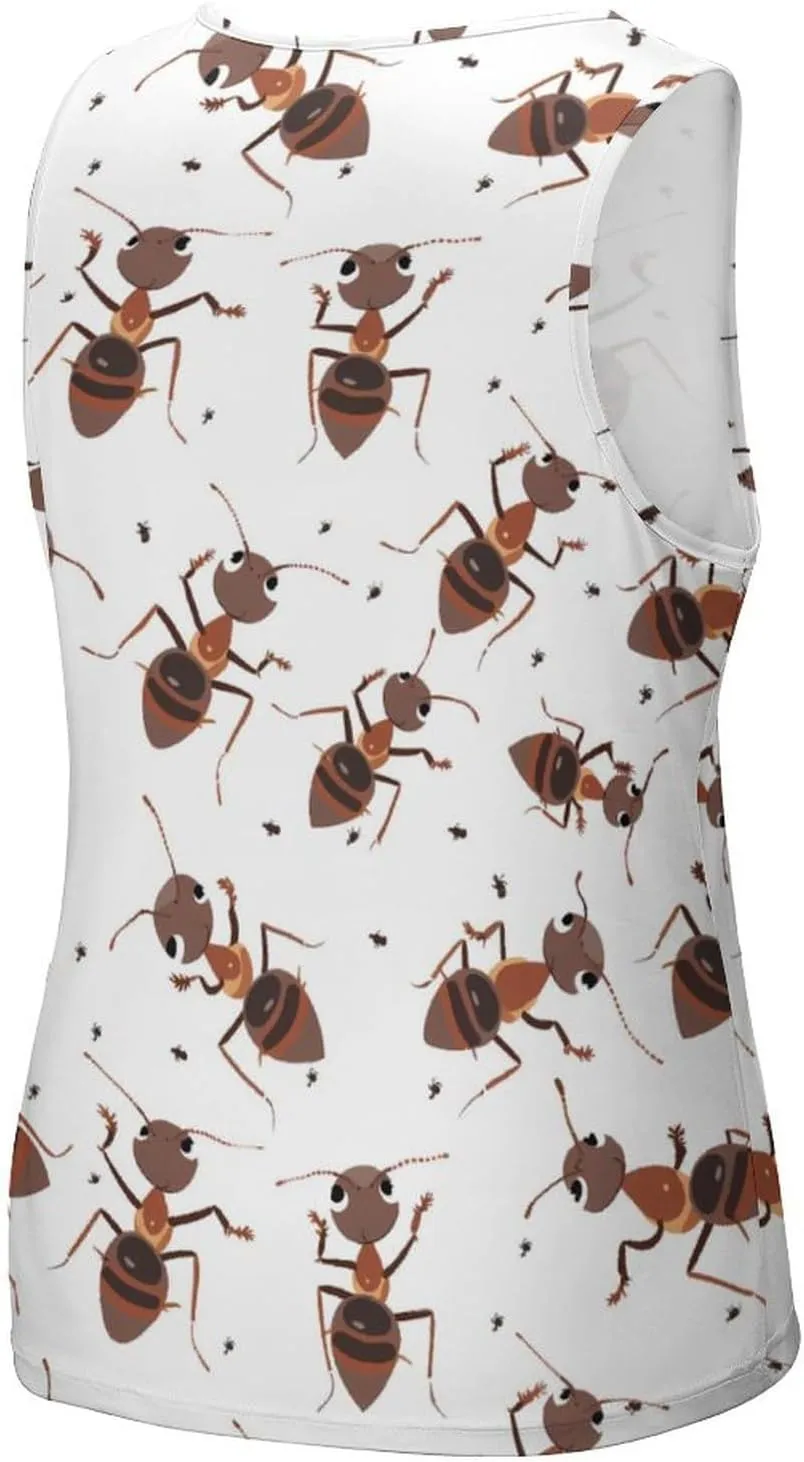 Animal Ants Men's Tank Tops Summer Sleeveless T-Shirts Gym Workout Tee Casual Beach Tee