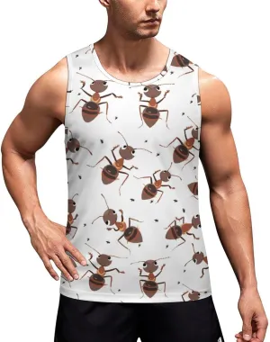 Animal Ants Men's Tank Tops Summer Sleeveless T-Shirts Gym Workout Tee Casual Beach Tee