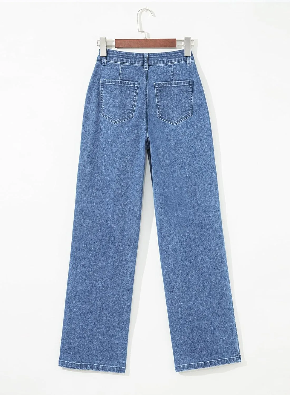 Astylish Womens High Waisted Jeans Stretchy Wide Leg Straight Trendy 2025 Summer Ankle Denim Pants No Front Pockets
