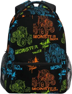 Backpack Off Road Trucks Monster Cars Bookbag Daypack Travel Hiking Camping School Laptop Bag