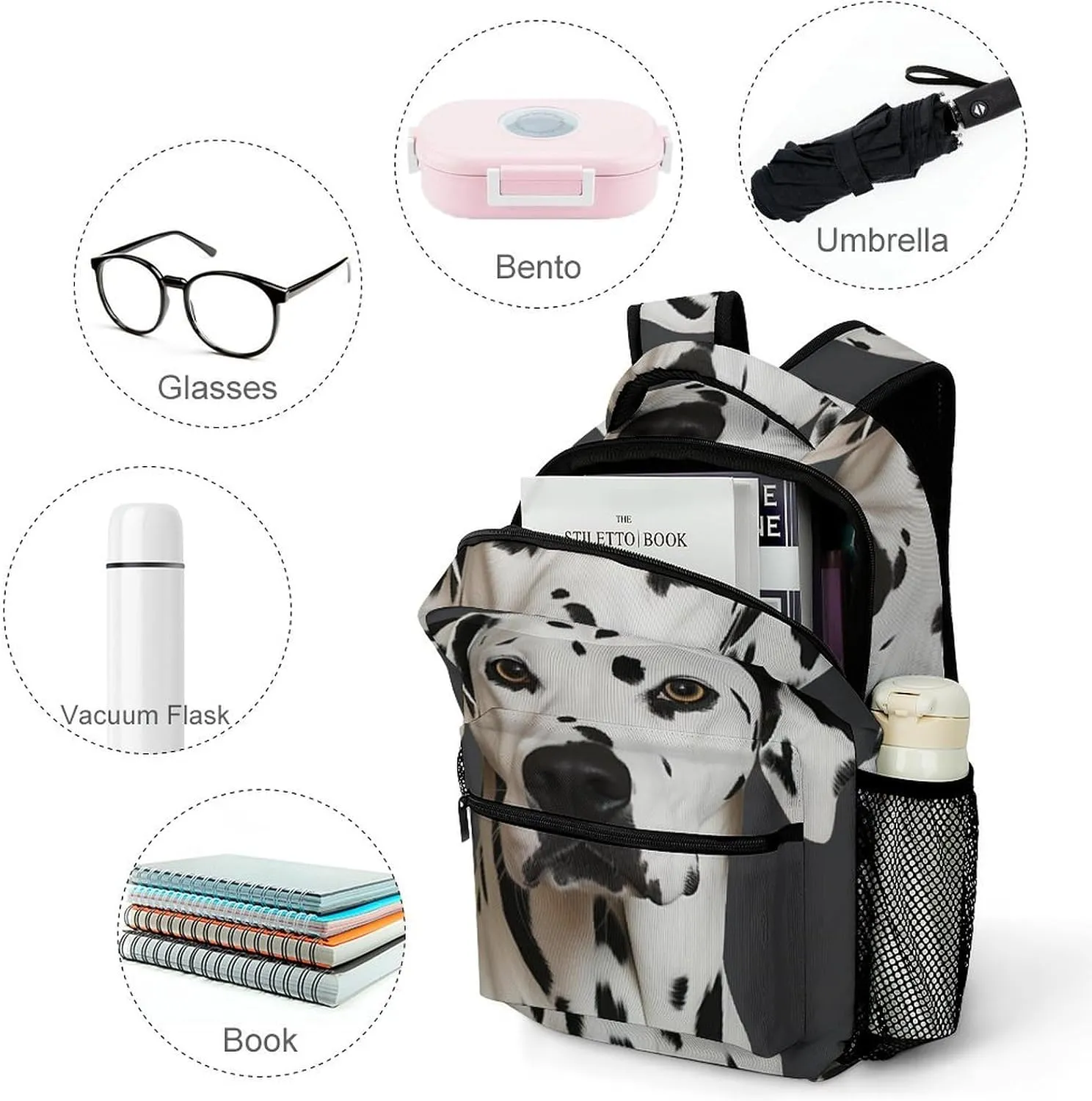 Backpacks Dalmatian Travel Bag Laptop Backpack Casual Daypack for Weekender Business Hiking