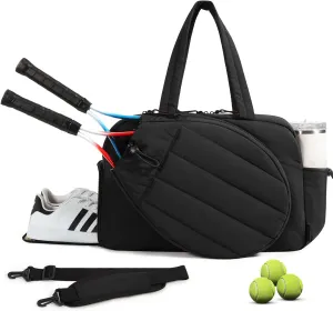 BAGSMART Gym Bag for Women, Tennis Bag Holds 2 Rackets with Shoe Compartment & Wet Pocket, Sports Duffle Bags fits up to 15.6" Laptop, Women Overnight Weekend Bag