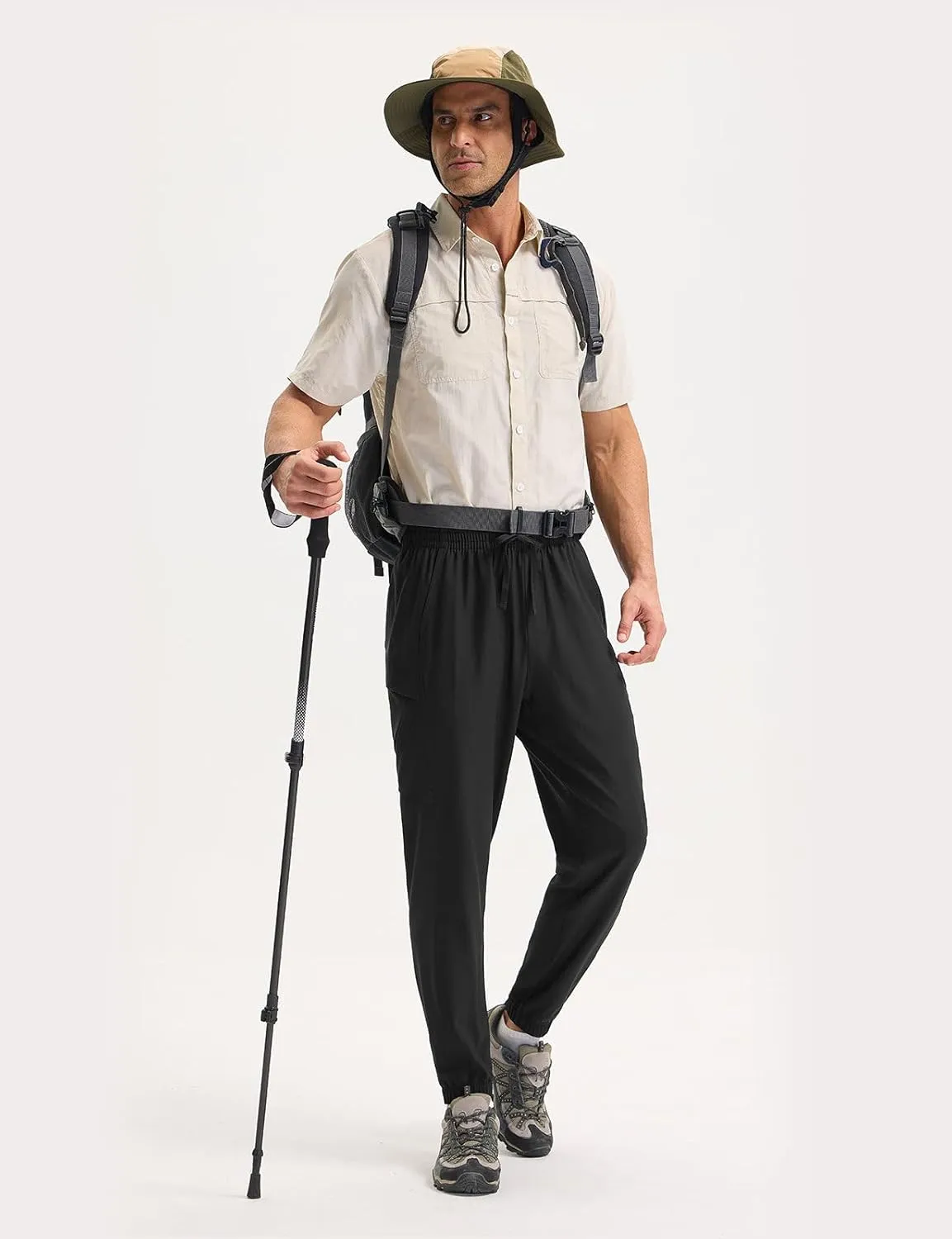 baleaf Mens Hiking Pants Lightweight Quick Dry Joggers with Pockets Cargo Pants Water Resistant Breathable Jogger