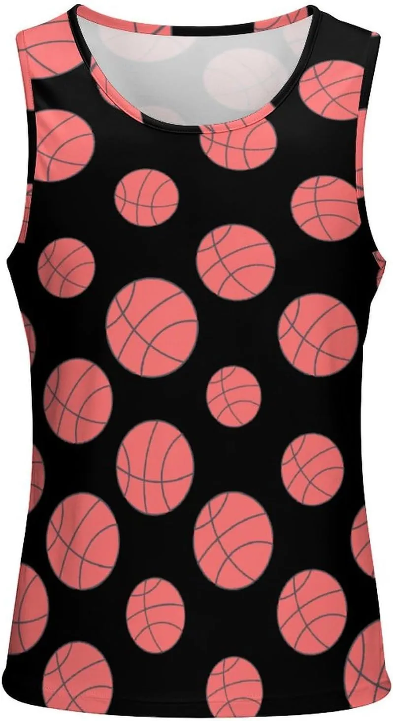 Basketball Men's Tank Tops Summer Sleeveless T-Shirts Gym Workout Tee Casual Beach Tee