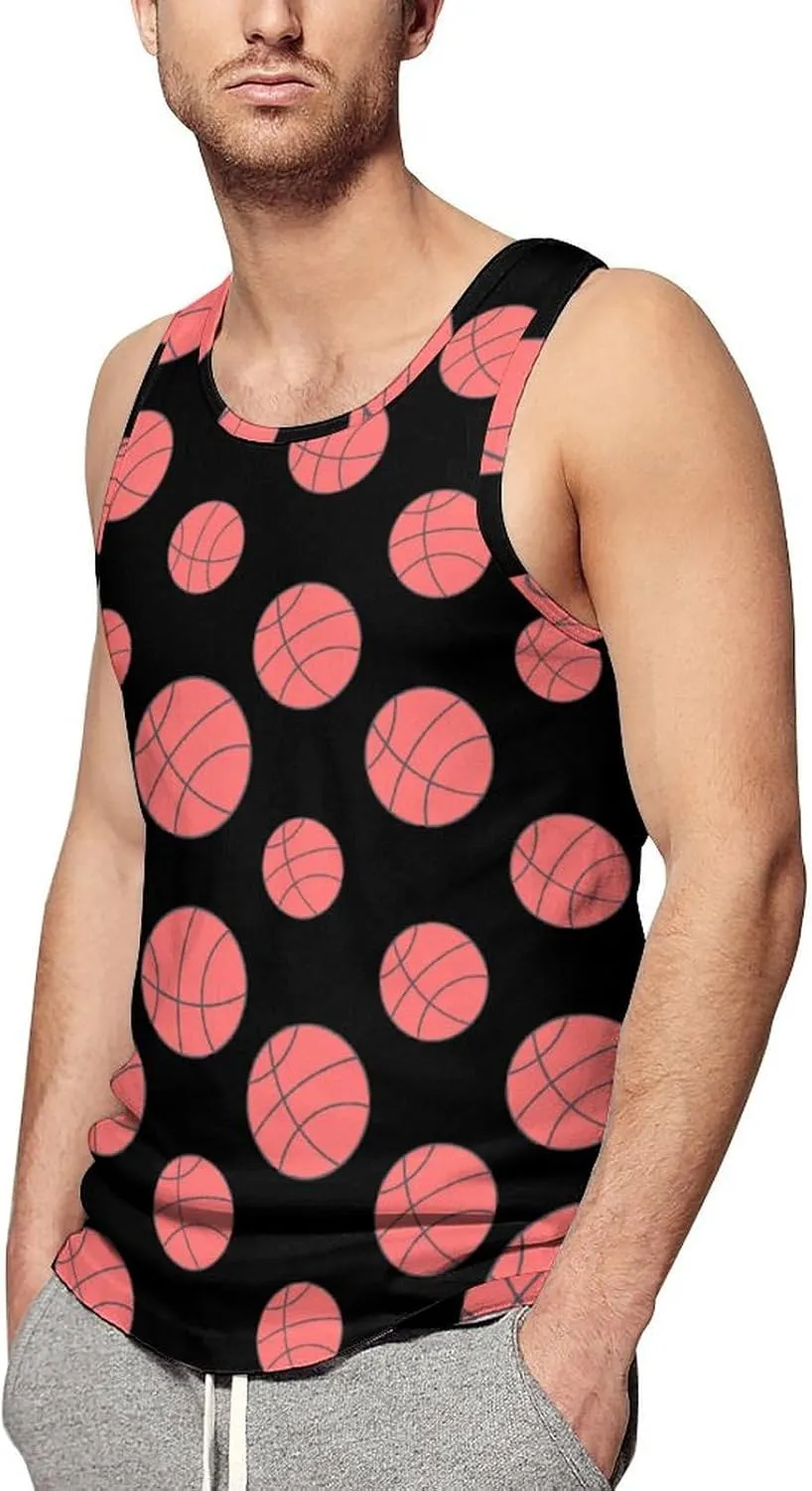 Basketball Men's Tank Tops Summer Sleeveless T-Shirts Gym Workout Tee Casual Beach Tee