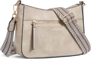 BOSTANTEN Crossbody Bags for Women Vegan Leather Hobo Purses Shoulder Handbags with Detachable Guitar Strap