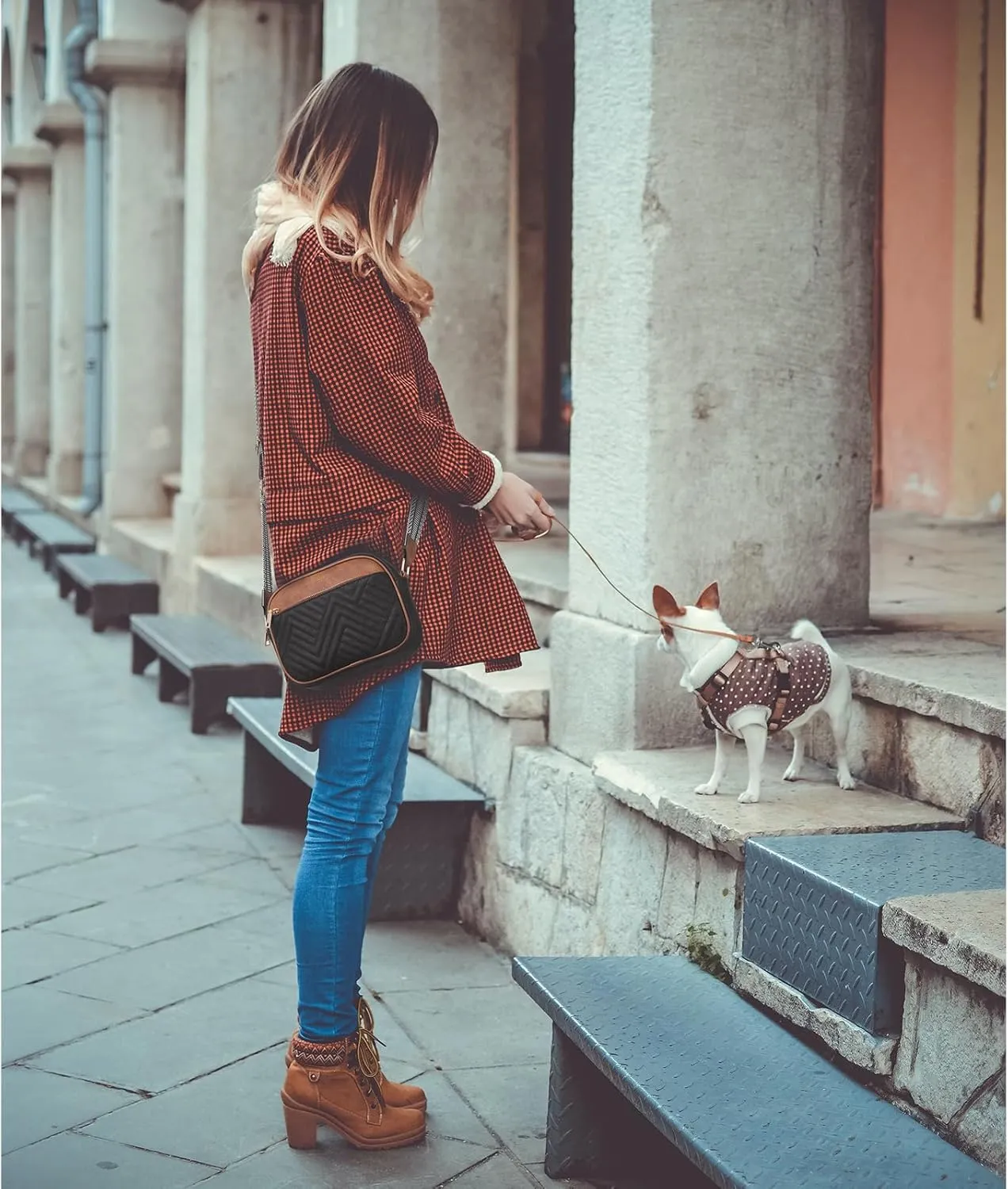 BOSTANTEN Quilted Crossbody Bags for Women Vegan Leather Purses Small Shoulder Handbags with Wide Strap