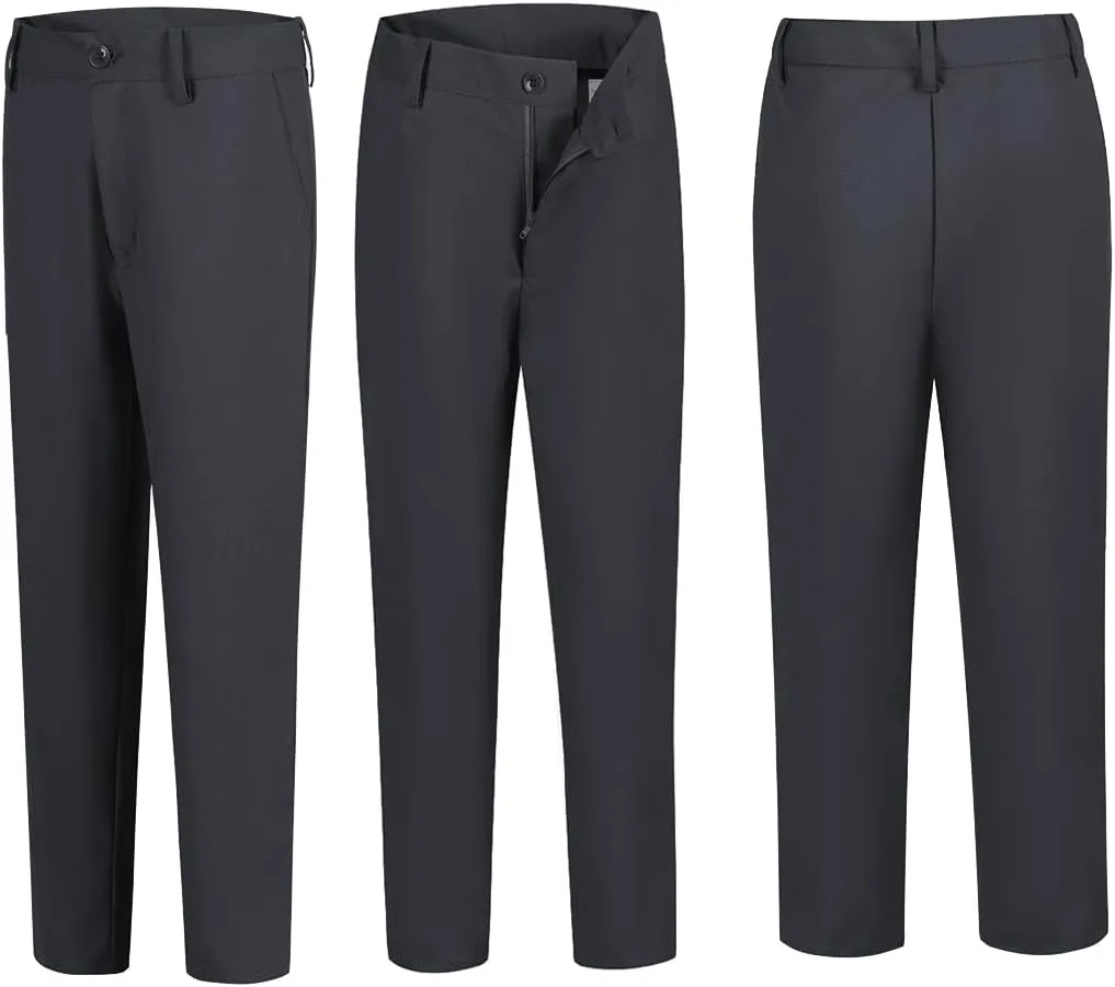 Boys Dress Pants Formal Flat Front Children School Uniform Pants for Boy