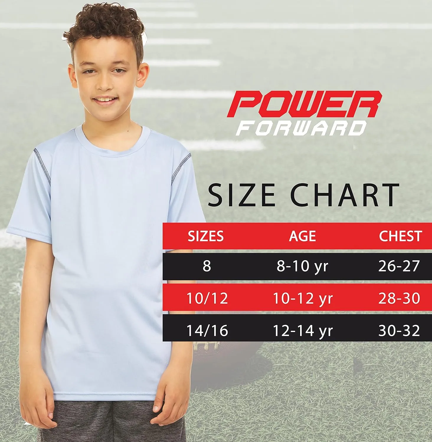 Boys T-Shirts - Youth Big Kids Active Workout Dry-Fit Stretch Crew Neck Short Sleeve Top 4 Pack