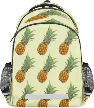 Bright Pineapple Laptop Backpack Lightweight College Backpack with Reflective Strip for Men Women Adult Casual Travel Hiking Gym Work Daypack