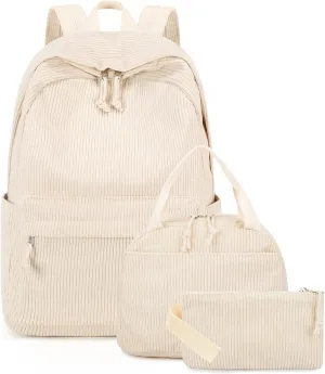 BTOOP School Backpacks for Teen Girls Bookbags Lightweight Canvas Backpack Schoolbag Set