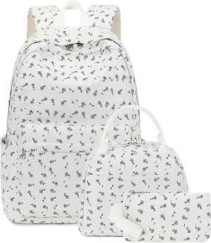 BTOOP School Backpacks for Teen Girls Bookbags Lightweight Canvas Backpack Schoolbag Set