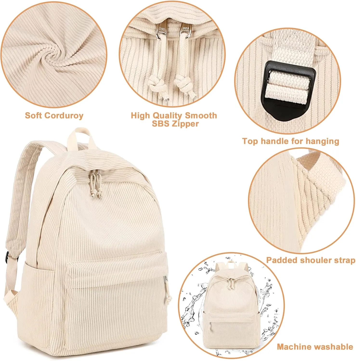 BTOOP School Backpacks for Teen Girls Bookbags Lightweight Canvas Backpack Schoolbag Set