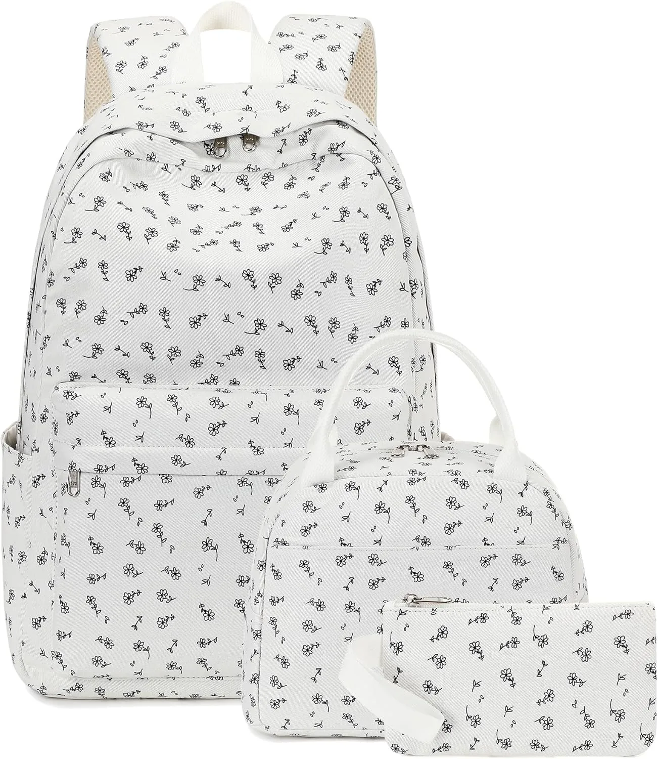 BTOOP School Backpacks for Teen Girls Bookbags Lightweight Canvas Backpack Schoolbag Set