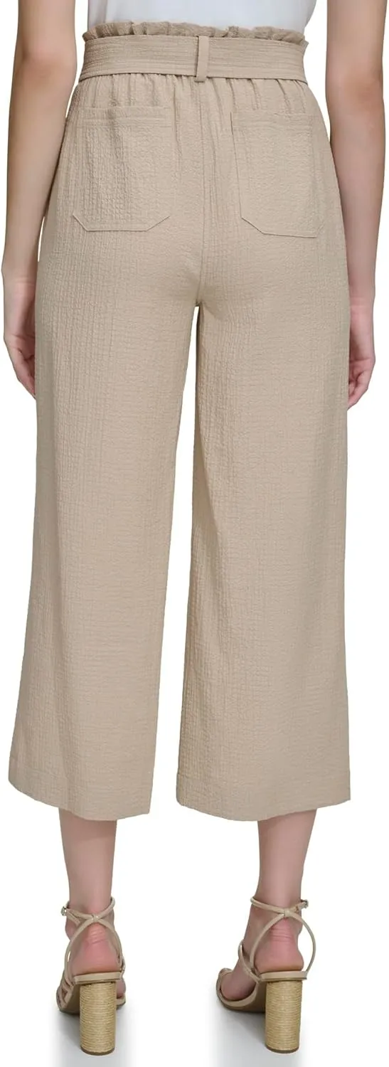 Calvin Klein Women's Woven Cropped Wide Leg Pant