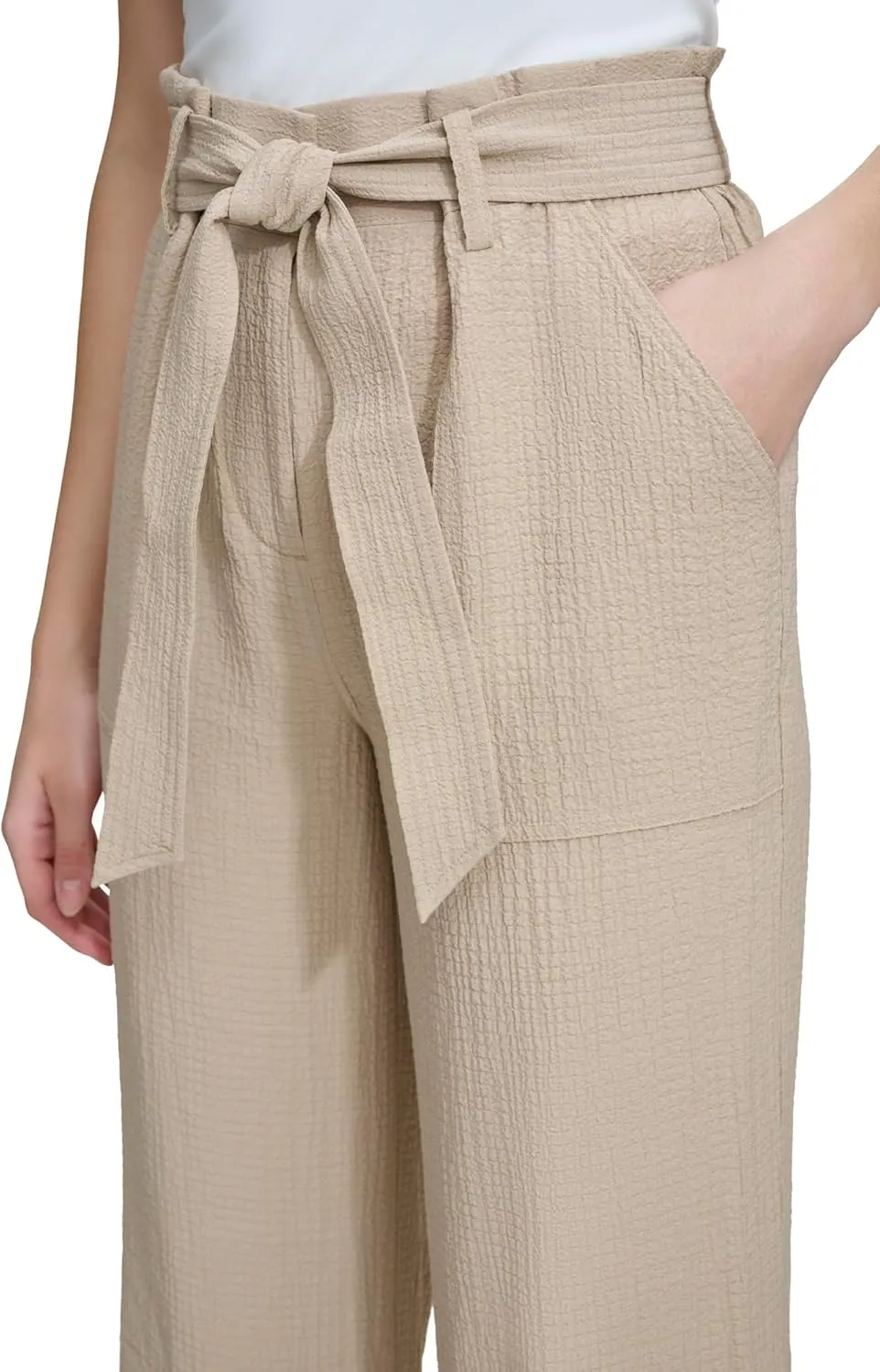 Calvin Klein Women's Woven Cropped Wide Leg Pant