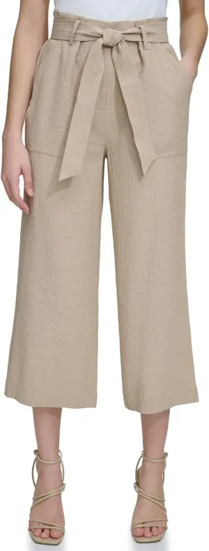 Calvin Klein Women's Woven Cropped Wide Leg Pant