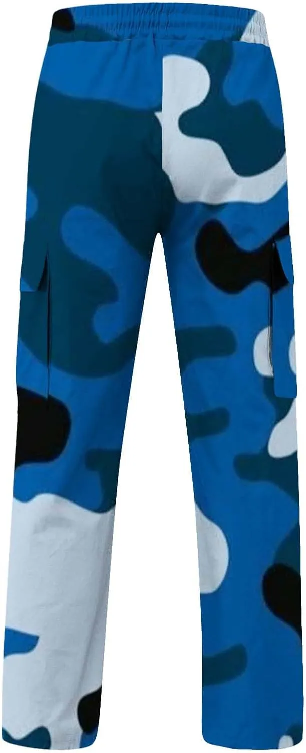 Camo Cargo Pants for Men Waterproof Outdoor Work Pants Construction Flex Tactical Pants Multi Pockets Hiking Pants