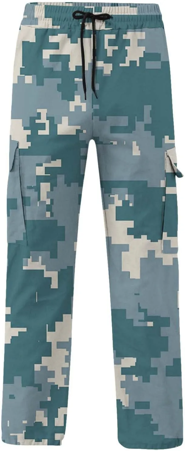 Camo Cargo Pants for Men Waterproof Outdoor Work Pants Construction Flex Tactical Pants Multi Pockets Hiking Pants