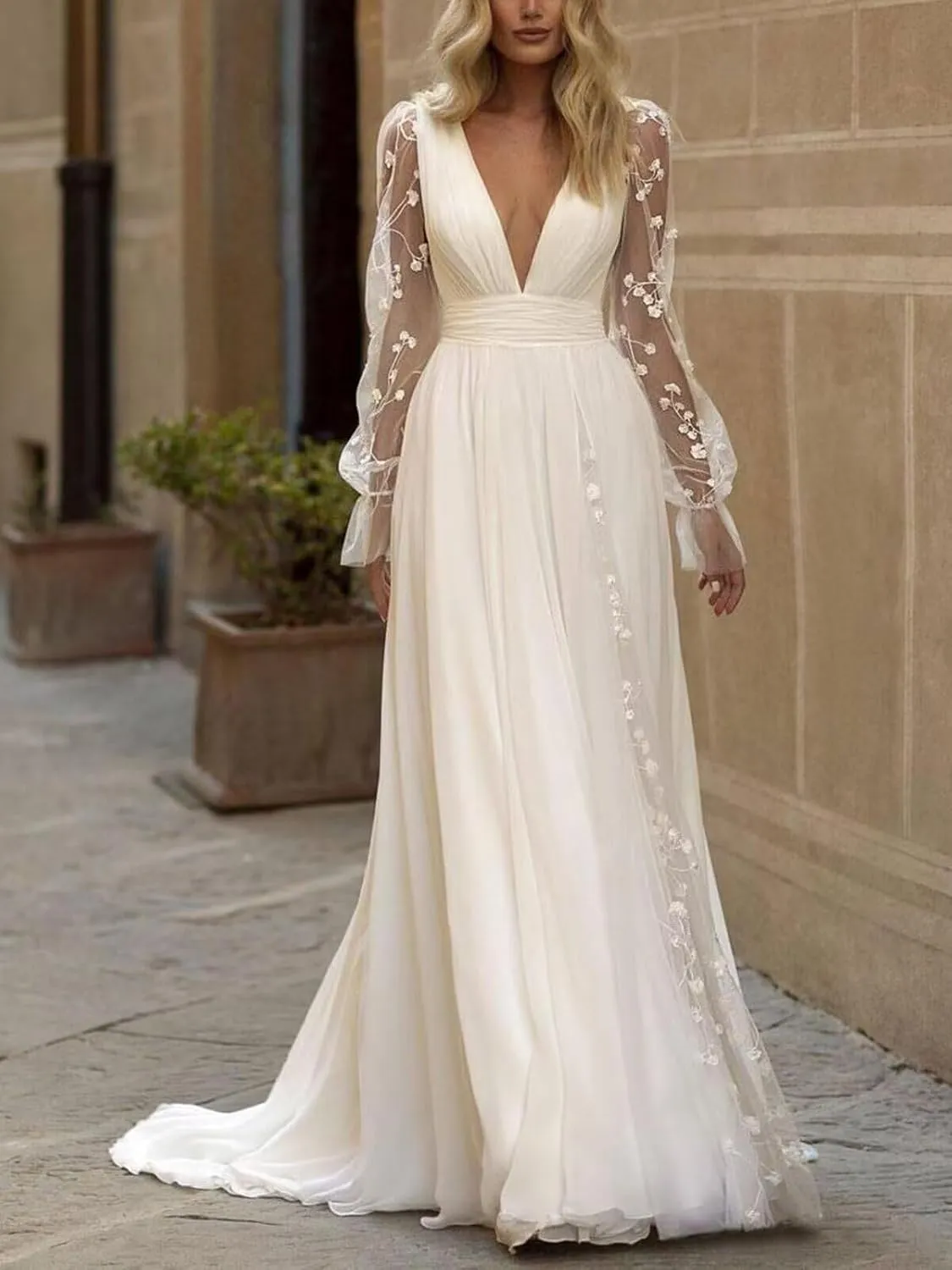 cantcauli Lace Appliques Wedding Dress for Bride Mermaid Off Shoulder Bridal Gown with Train CT035