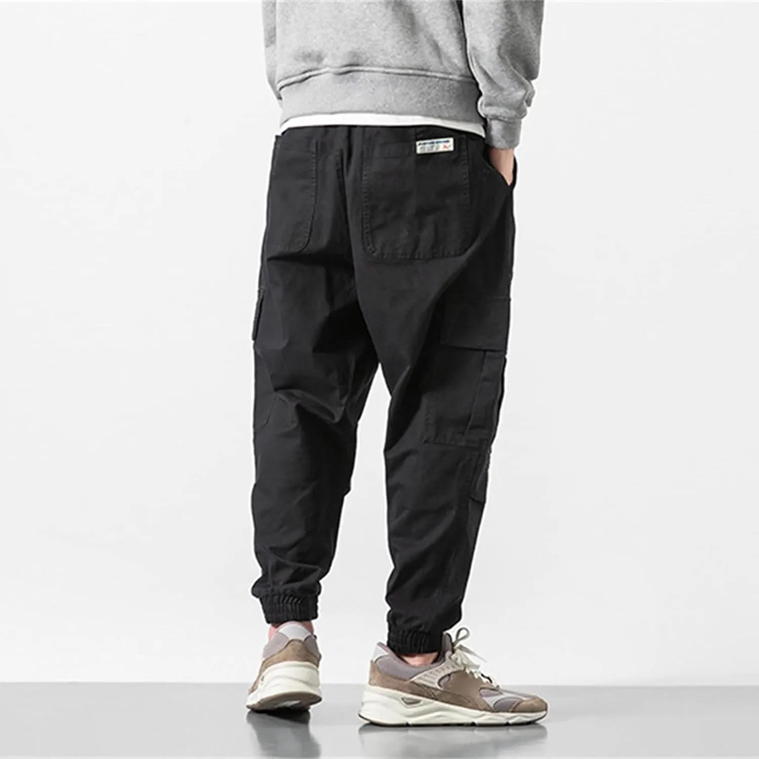 Cargo Pants for Men Slim Fit Elastic Waisted Summer Outfits Casual Outdoor Sports Trousers with Pockets