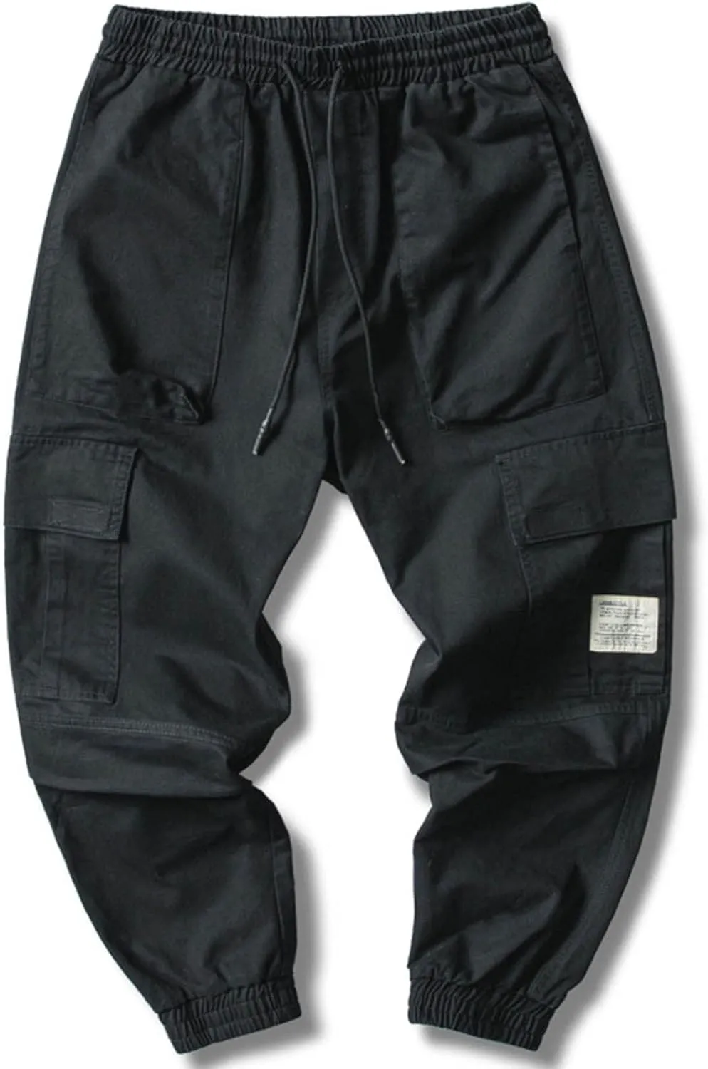 Cargo Pants for Men Slim Fit Elastic Waisted Summer Outfits Casual Outdoor Sports Trousers with Pockets