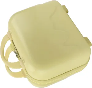 Carry On Luggage, Lightweight Travel Cosmetic Case 14 Inch Large Capacity Anti Scratch for Train (Yellow)