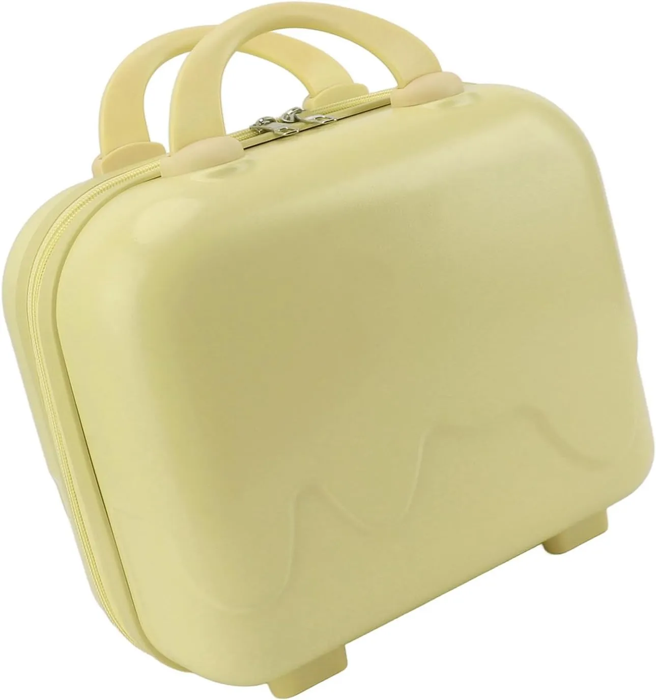 Carry On Luggage, Lightweight Travel Cosmetic Case 14 Inch Large Capacity Anti Scratch for Train (Yellow)