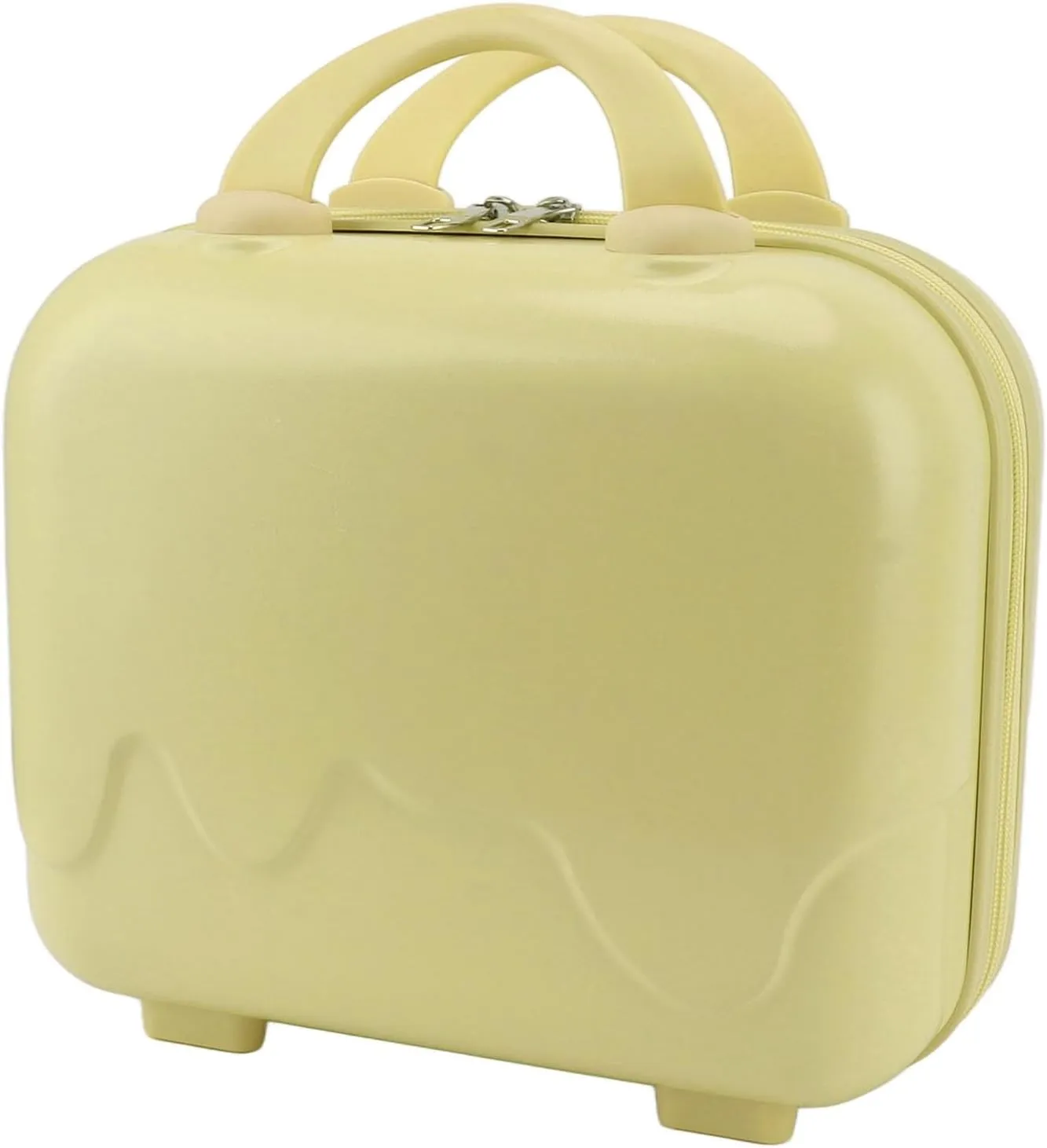 Carry On Luggage, Lightweight Travel Cosmetic Case 14 Inch Large Capacity Anti Scratch for Train (Yellow)