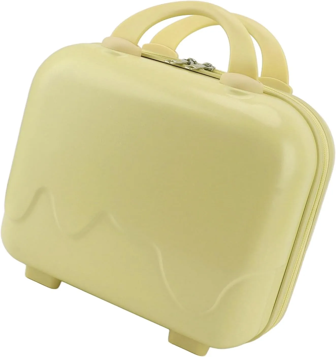 Carry On Luggage, Lightweight Travel Cosmetic Case 14 Inch Large Capacity Anti Scratch for Train (Yellow)