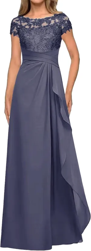 Chiffon Long Mother of The Bride Dresses Mother of Groom Dress for Wedding Appliques Formal Evening Gowns