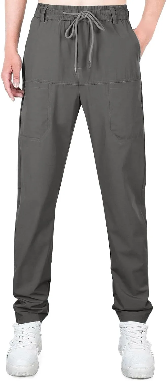 Chinos Pants Men, Stretch Active Chino Pants Slim Fit Mens Slacks Tapered Pants Twill Cargo Casual Pants Golf Jogger