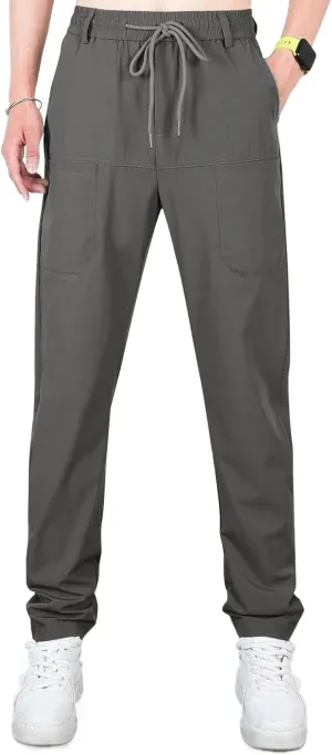 Chinos Pants Men, Stretch Active Chino Pants Slim Fit Mens Slacks Tapered Pants Twill Cargo Casual Pants Golf Jogger