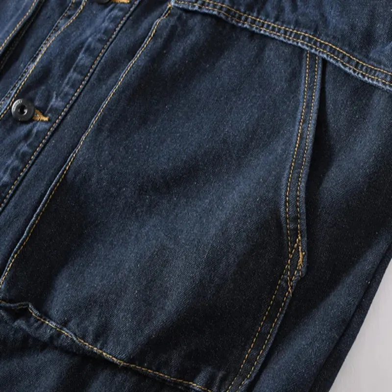 City Style Cargo Denim Jacket