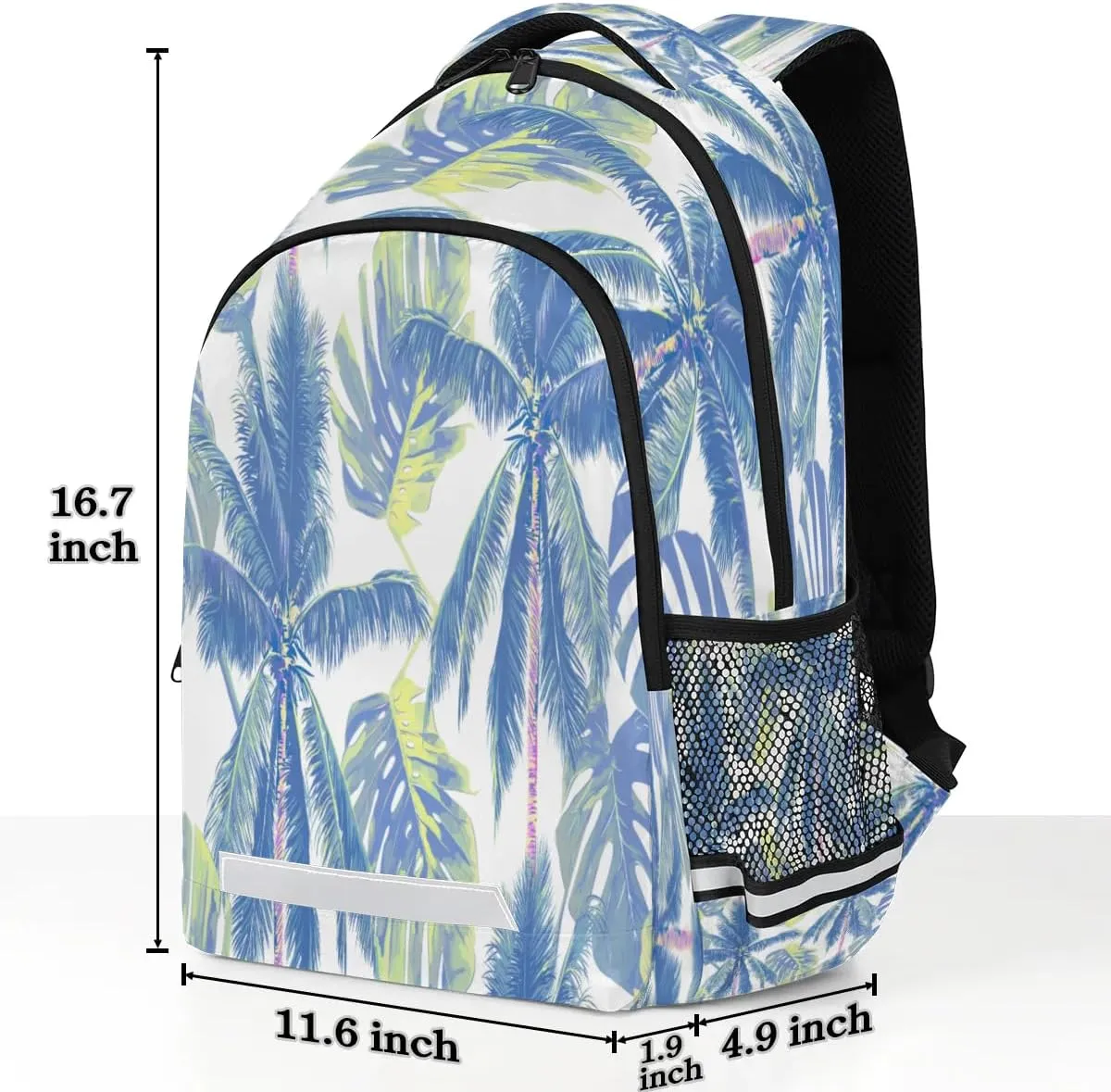 Coconut Palm Leafs Laptop Backpack Lightweight College Backpack with Reflective Strip for Men Women Adult Casual Travel Hiking Gym Work Daypack