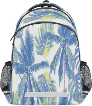 Coconut Palm Leafs Laptop Backpack Lightweight College Backpack with Reflective Strip for Men Women Adult Casual Travel Hiking Gym Work Daypack