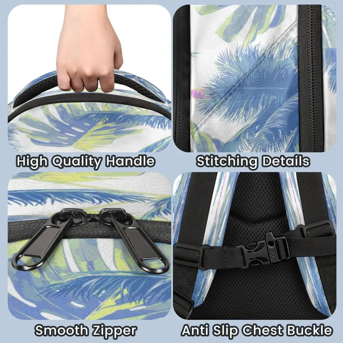 Coconut Palm Leafs Laptop Backpack Lightweight College Backpack with Reflective Strip for Men Women Adult Casual Travel Hiking Gym Work Daypack