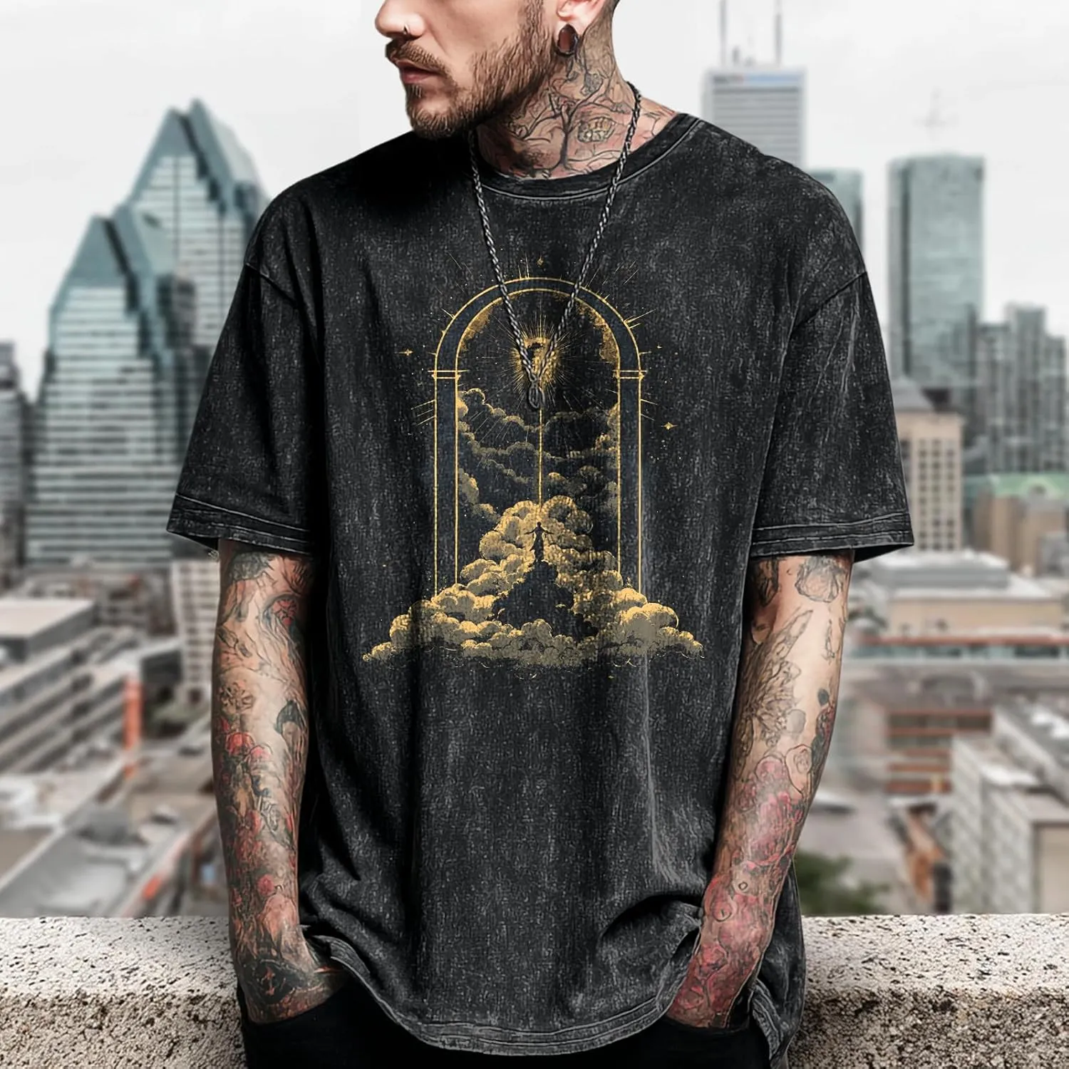Cool T Shirts for Men Quick Dry Big and Tall Plus Size Short Sleeve Crewneck Funny Graphic Cotton Undershirt