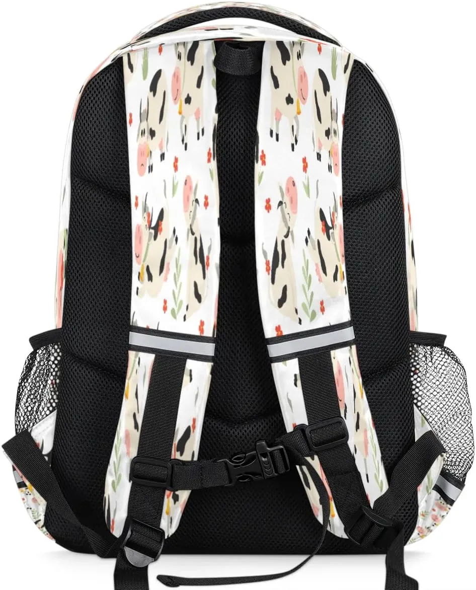 Cow Mood Laptop Backpack Lightweight College Backpack with Reflective Strip for Men Women Adult Casual Travel Hiking Gym Work Daypack