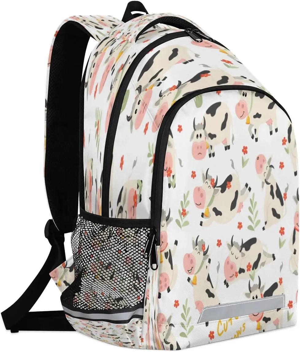 Cow Mood Laptop Backpack Lightweight College Backpack with Reflective Strip for Men Women Adult Casual Travel Hiking Gym Work Daypack