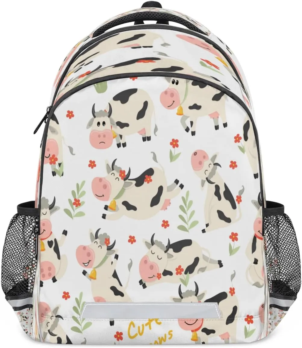 Cow Mood Laptop Backpack Lightweight College Backpack with Reflective Strip for Men Women Adult Casual Travel Hiking Gym Work Daypack